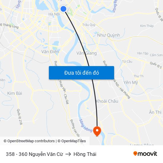 358 - 360 Nguyễn Văn Cừ to Hồng Thái map