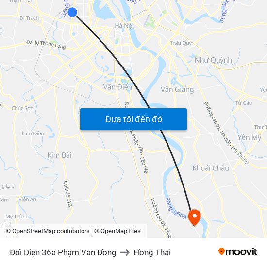 Đối Diện 36a Phạm Văn Đồng to Hồng Thái map