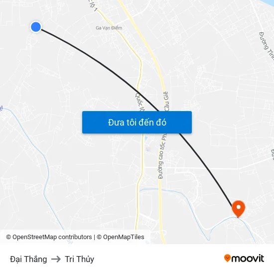 Đại Thắng to Tri Thủy map