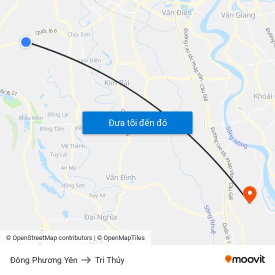 Đông Phương Yên to Tri Thủy map