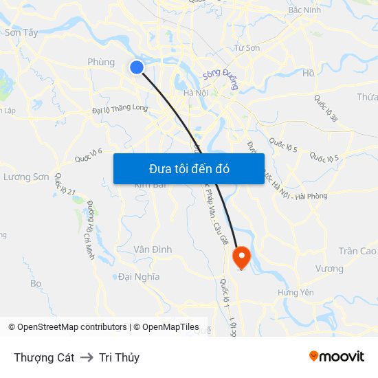 Thượng Cát to Tri Thủy map