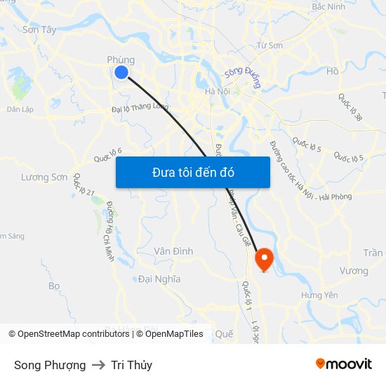 Song Phượng to Tri Thủy map