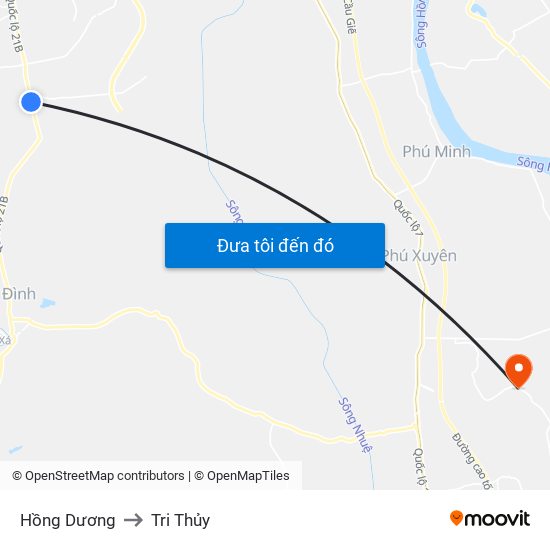 Hồng Dương to Tri Thủy map