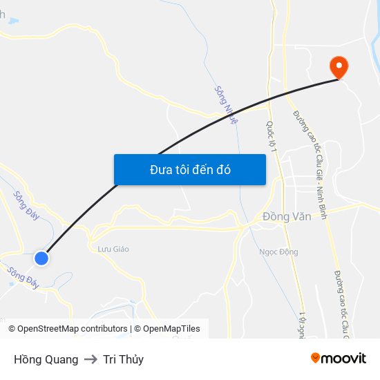Hồng Quang to Tri Thủy map