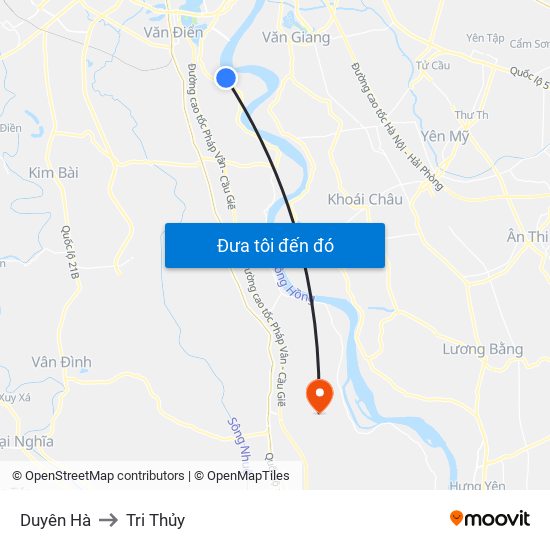 Duyên Hà to Tri Thủy map