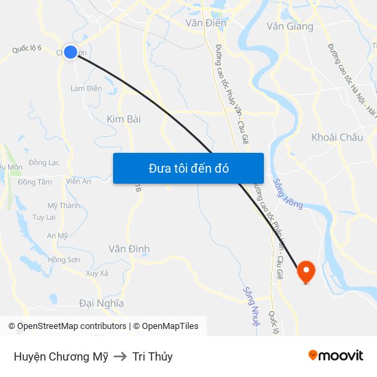 Huyện Chương Mỹ to Tri Thủy map