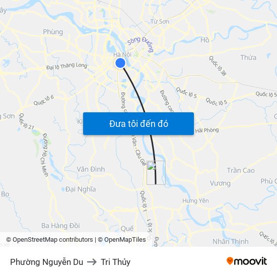 Phường Nguyễn Du to Tri Thủy map