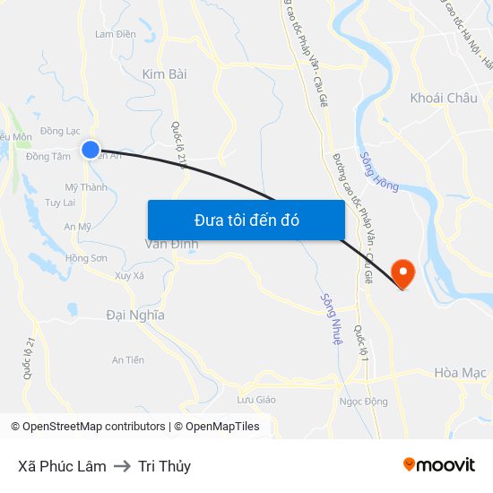 Xã Phúc Lâm to Tri Thủy map