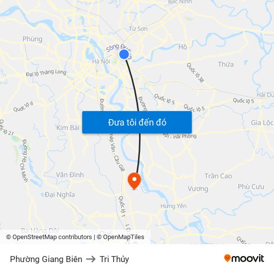 Phường Giang Biên to Tri Thủy map