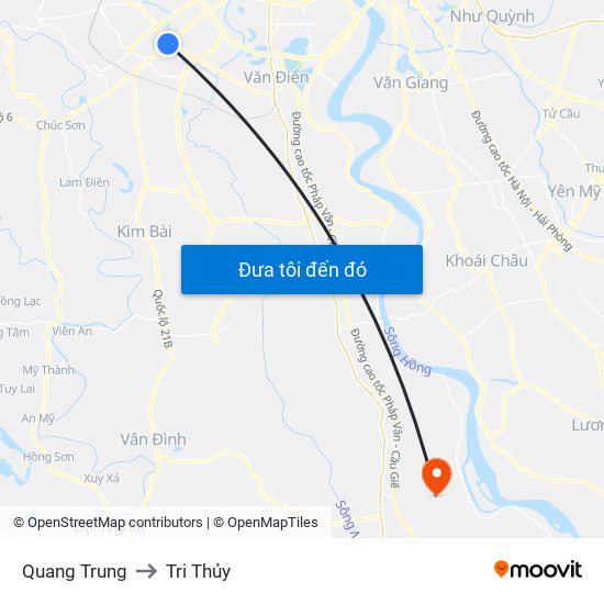 Quang Trung to Tri Thủy map