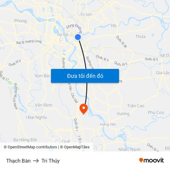 Thạch Bàn to Tri Thủy map