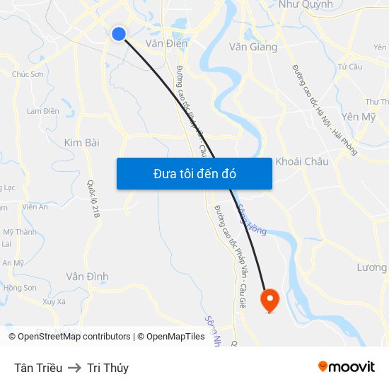 Tân Triều to Tri Thủy map