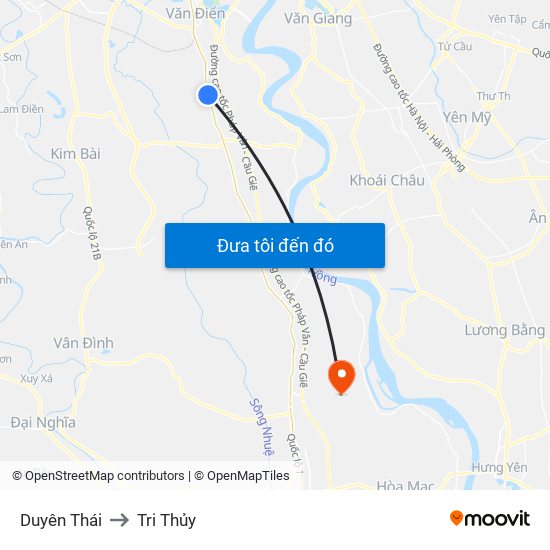 Duyên Thái to Tri Thủy map