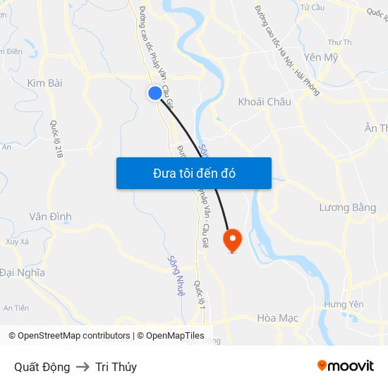 Quất Động to Tri Thủy map