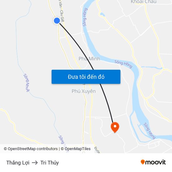 Thắng Lợi to Tri Thủy map