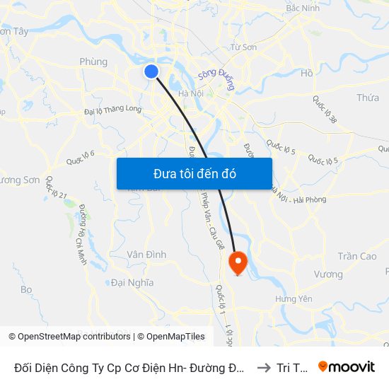 Đối Diện Công Ty Cp Cơ Điện Hn- Đường Đức Thắng to Tri Thủy map