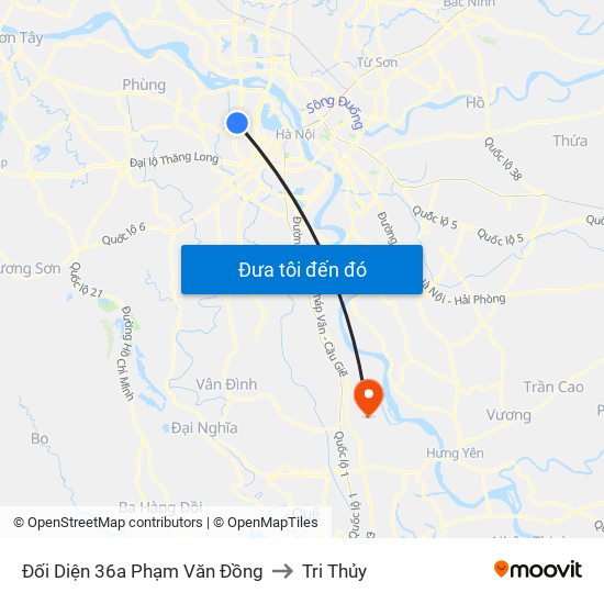 Đối Diện 36a Phạm Văn Đồng to Tri Thủy map