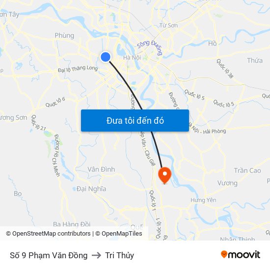 Số 9 Phạm Văn Đồng to Tri Thủy map