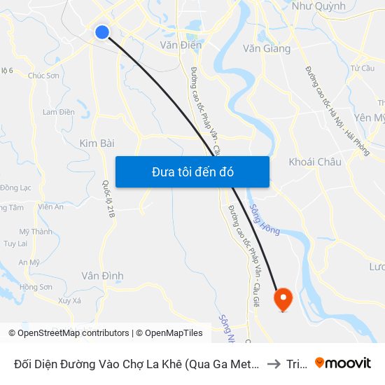 Đối Diện Đường Vào Chợ La Khê (Qua Ga Metro La Khê) - 405 Quang Trung (Hà Đông) to Tri Thủy map