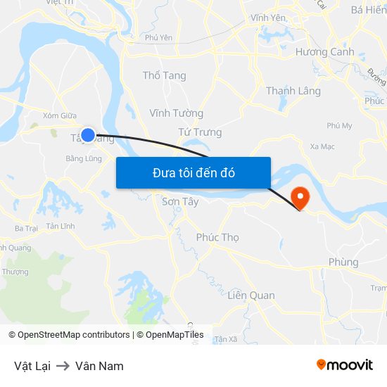 Vật Lại to Vân Nam map