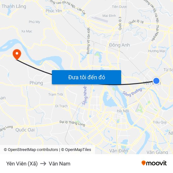 Yên Viên (Xã) to Vân Nam map
