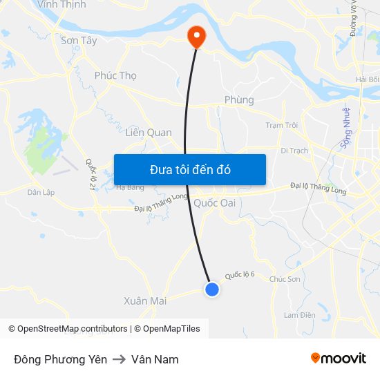 Đông Phương Yên to Vân Nam map