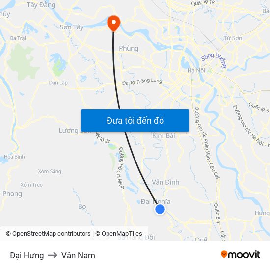 Đại Hưng to Vân Nam map