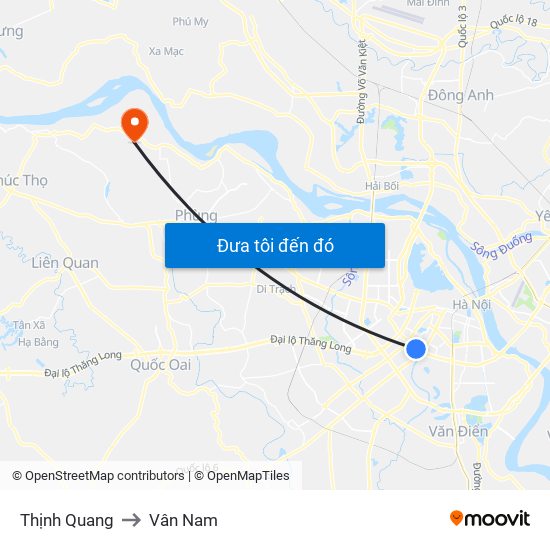 Thịnh Quang to Vân Nam map