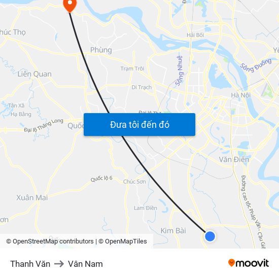 Thanh Văn to Vân Nam map