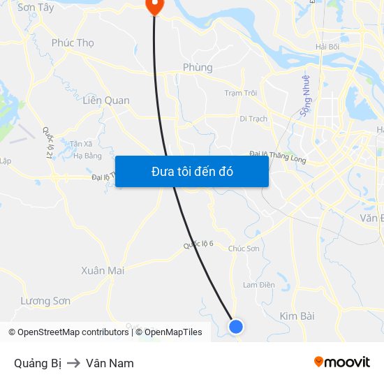 Quảng Bị to Vân Nam map