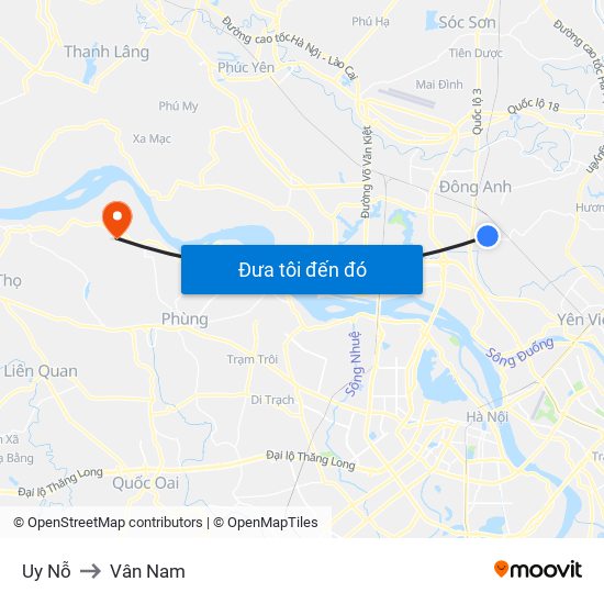 Uy Nỗ to Vân Nam map