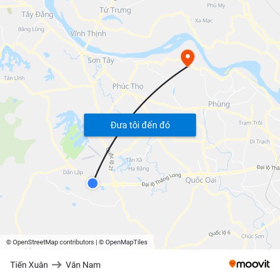 Tiến Xuân to Vân Nam map