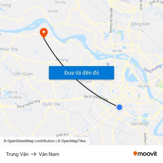 Trung Văn to Vân Nam map