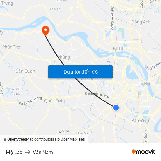 Mộ Lao to Vân Nam map