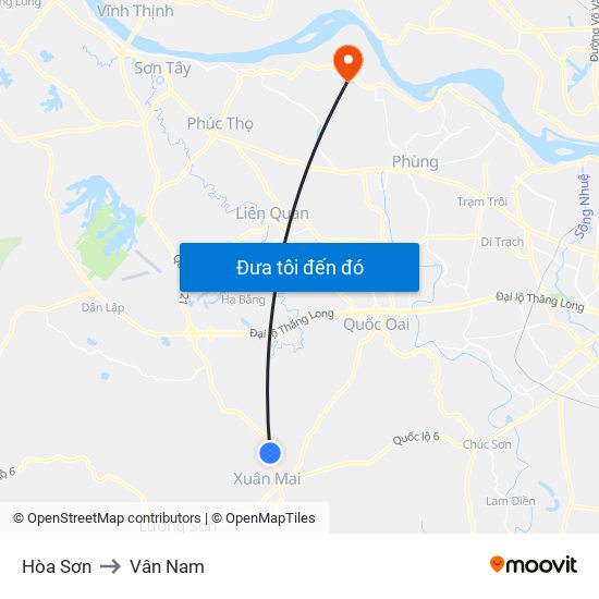 Hòa Sơn to Vân Nam map