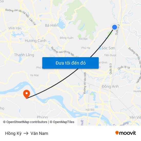 Hồng Kỳ to Vân Nam map