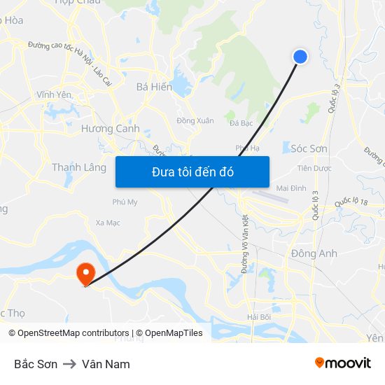 Bắc Sơn to Vân Nam map