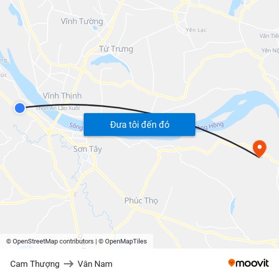 Cam Thượng to Vân Nam map