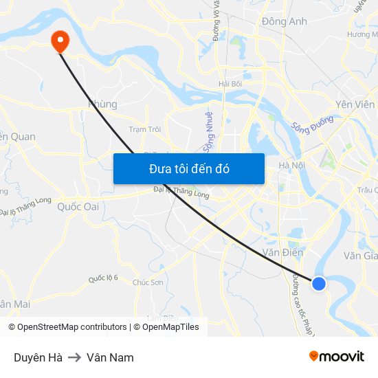 Duyên Hà to Vân Nam map