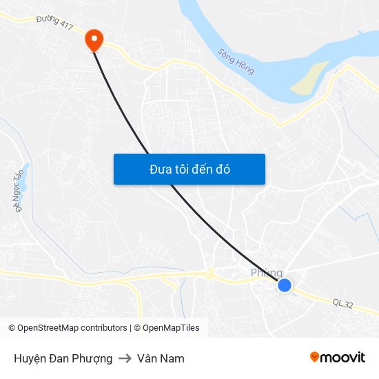 Huyện Đan Phượng to Vân Nam map