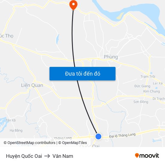 Huyện Quốc Oai to Vân Nam map