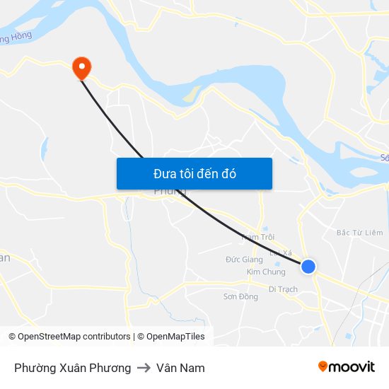 Phường Xuân Phương to Vân Nam map