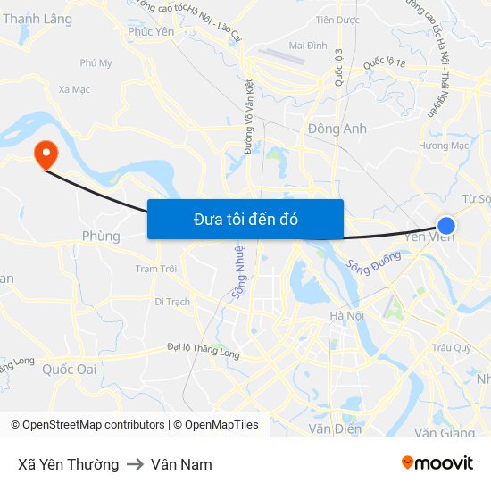 Xã Yên Thường to Vân Nam map