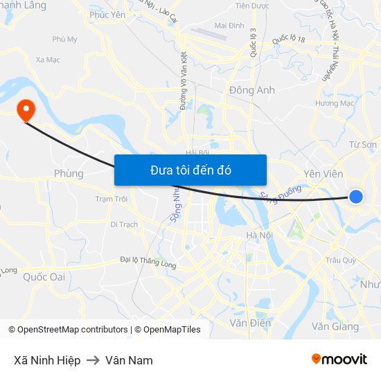 Xã Ninh Hiệp to Vân Nam map