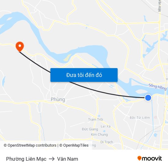 Phường Liên Mạc to Vân Nam map