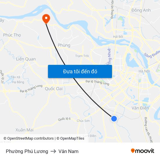 Phường Phú Lương to Vân Nam map