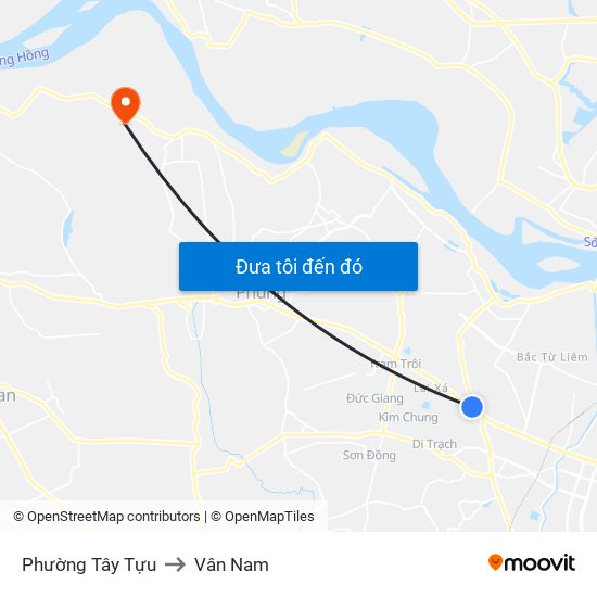 Phường Tây Tựu to Vân Nam map