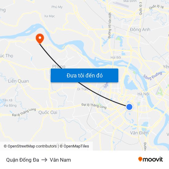 Quận Đống Đa to Vân Nam map