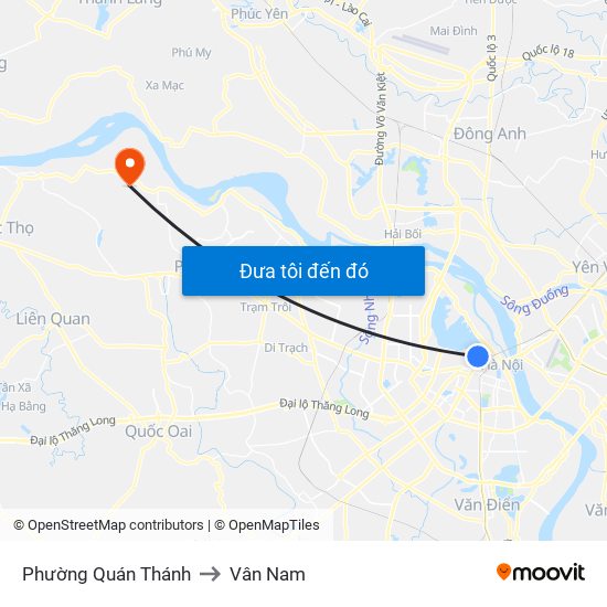 Phường Quán Thánh to Vân Nam map