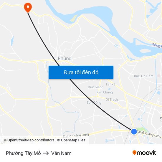 Phường Tây Mỗ to Vân Nam map
